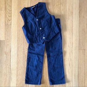 Navy Linen 2 pc Suit